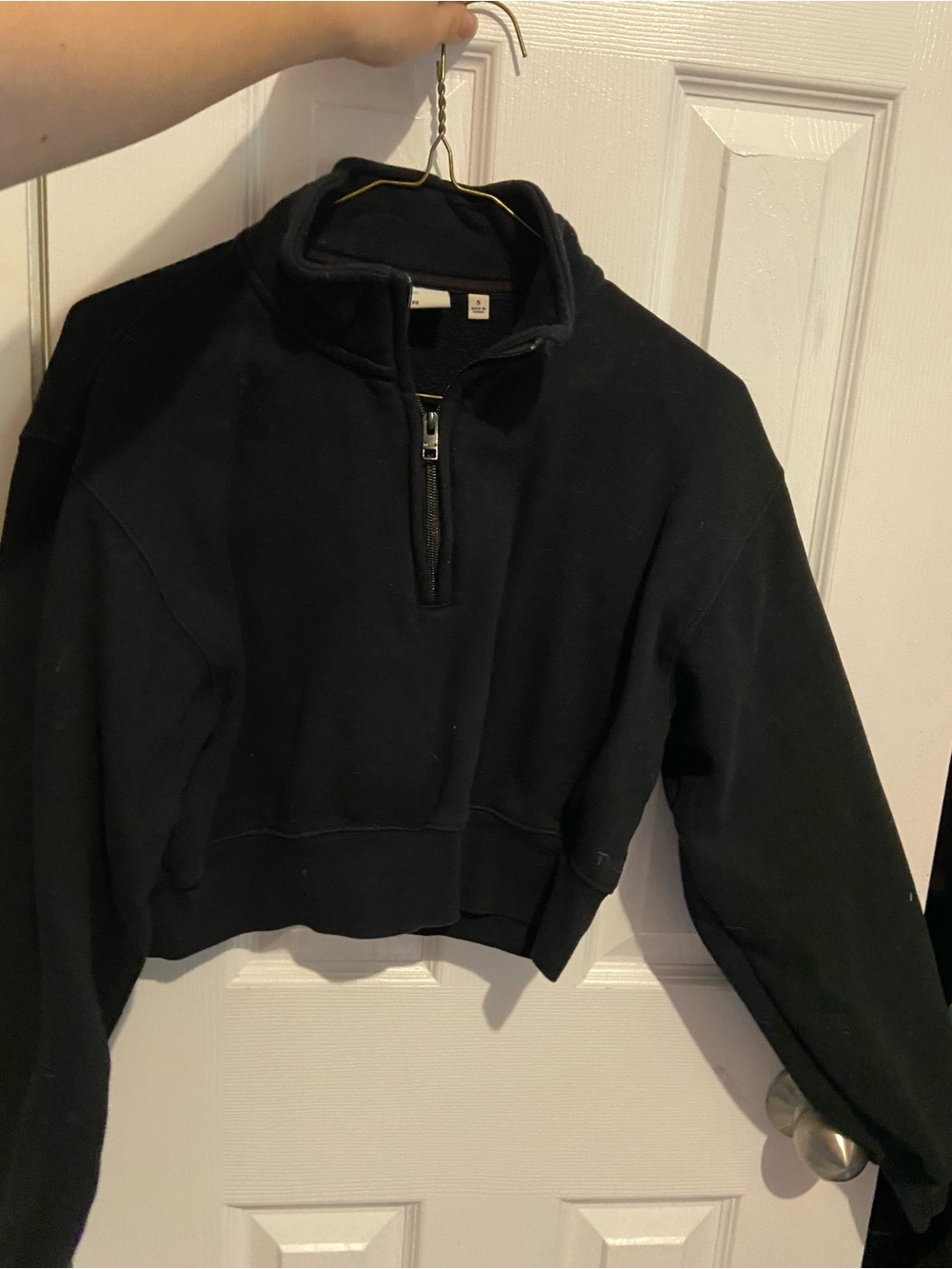 Black Half-Zip Cropped TNA Sweater